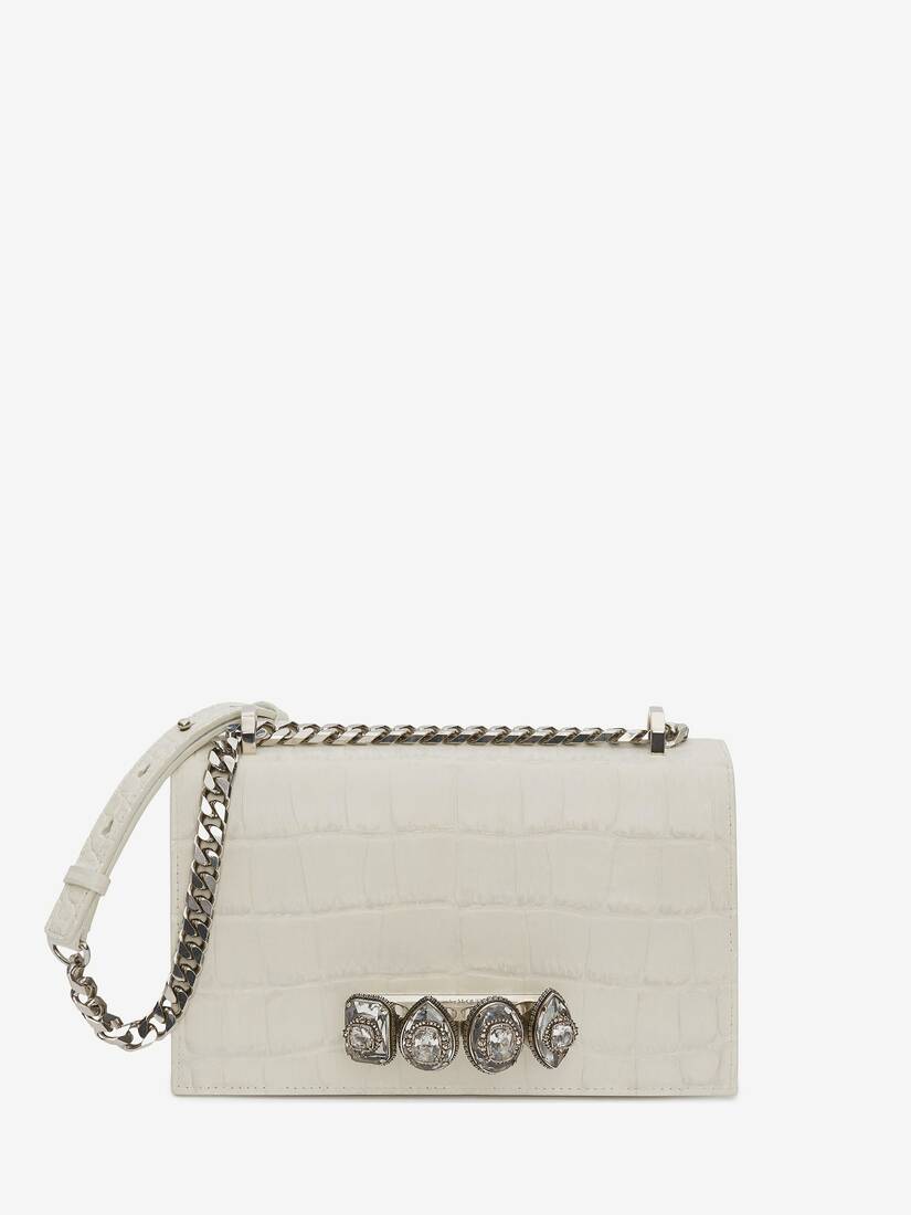 Bolsas De Hombro Alexander McQueen Jewelled Satchel Mujer - Blancos - Mexico 136-ERZPCO